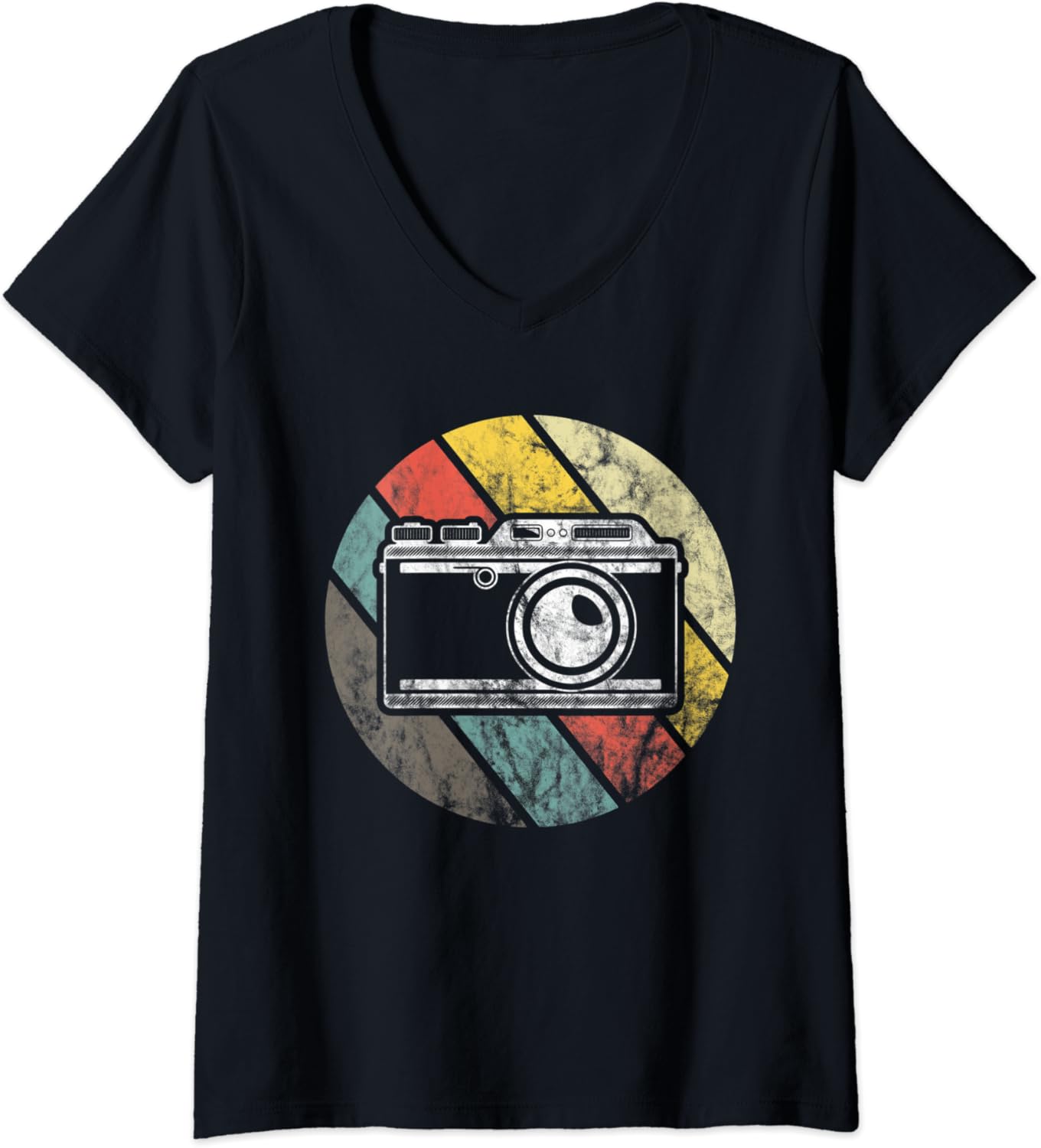 Femme Photographe vintage TShirt avec Col en V Amazon.fr Mode